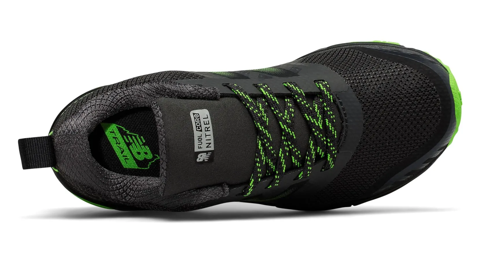 New Balance Schwarz/Energielimette FuelCore NITREL Kinder-Trail-Sneaker