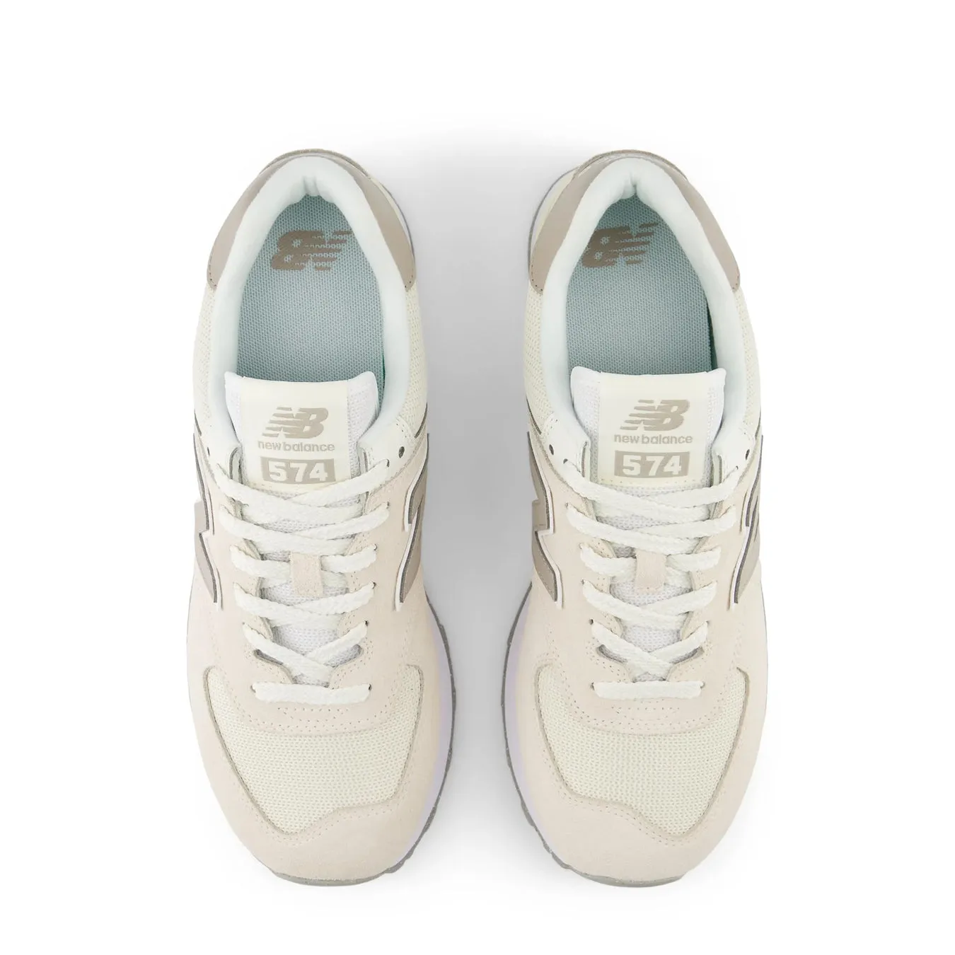 New Balance Damen 574 Turnschuhe Leinen / Hell Mushroom