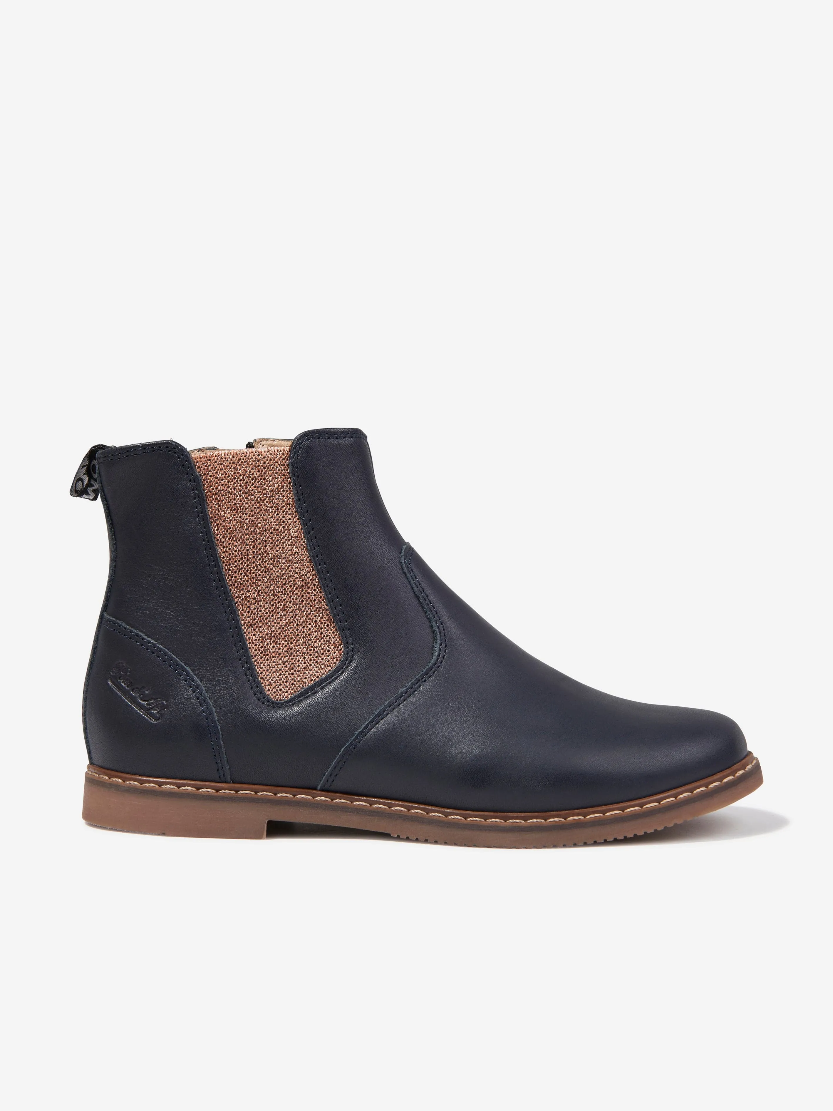 Pom D'Api Mädchen Leder City Jodhpur Stiefel mit Reißverschluss in Marineblau