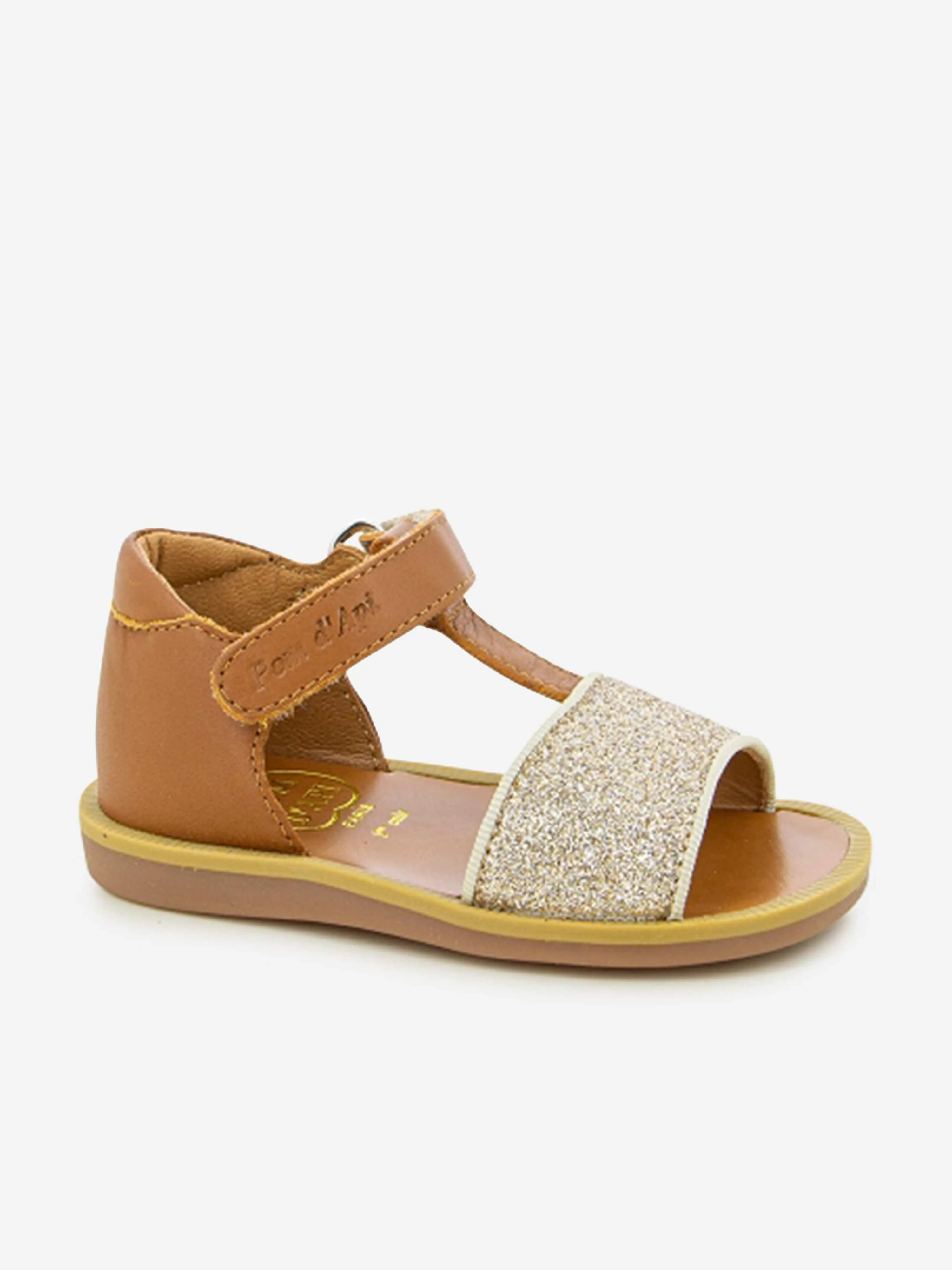 Pom D'Api Mädchen Leder Poppy Tao Leichte Sandalen in Braun