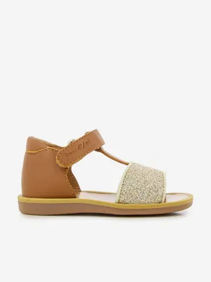 Pom D'Api Mädchen Leder Poppy Tao Leichte Sandalen in Braun