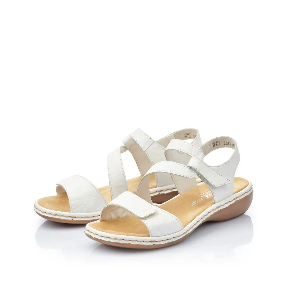 Rieker Schuhe 659C7-80 Weiß Verstellbarer Klettverschluss