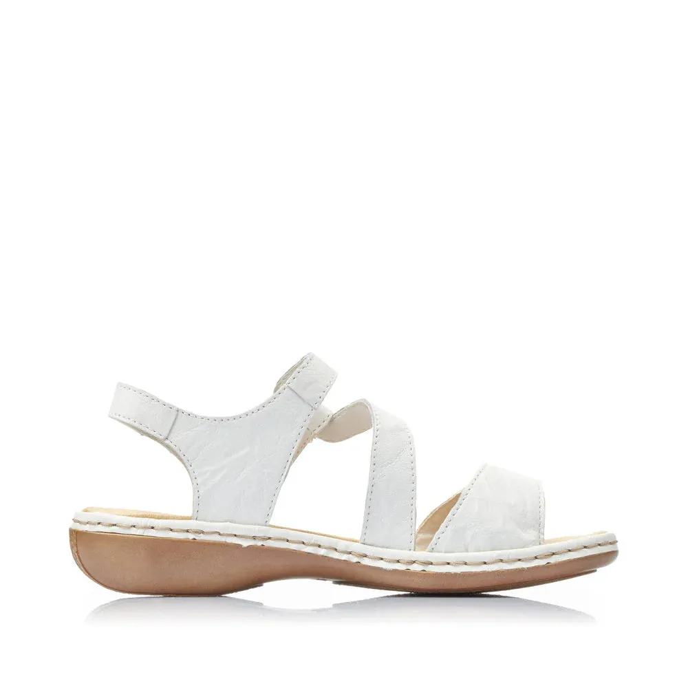 Rieker Schuhe 659C7-80 Weiß Verstellbarer Klettverschluss