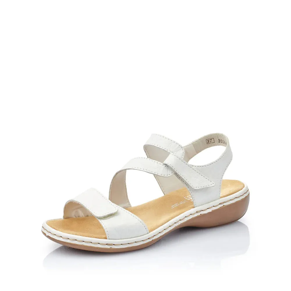 Rieker Schuhe 659C7-80 Weiß Verstellbarer Klettverschluss