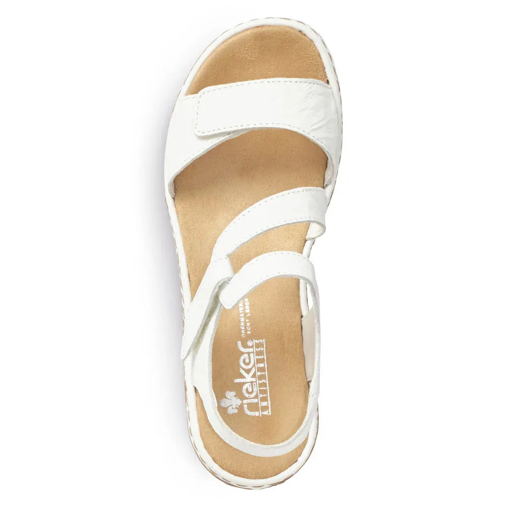 Rieker Schuhe 659C7-80 Weiß Verstellbarer Klettverschluss