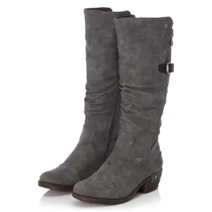 Rieker Schuhe 93654-45 Grau Hohe Reitstiefel RTex