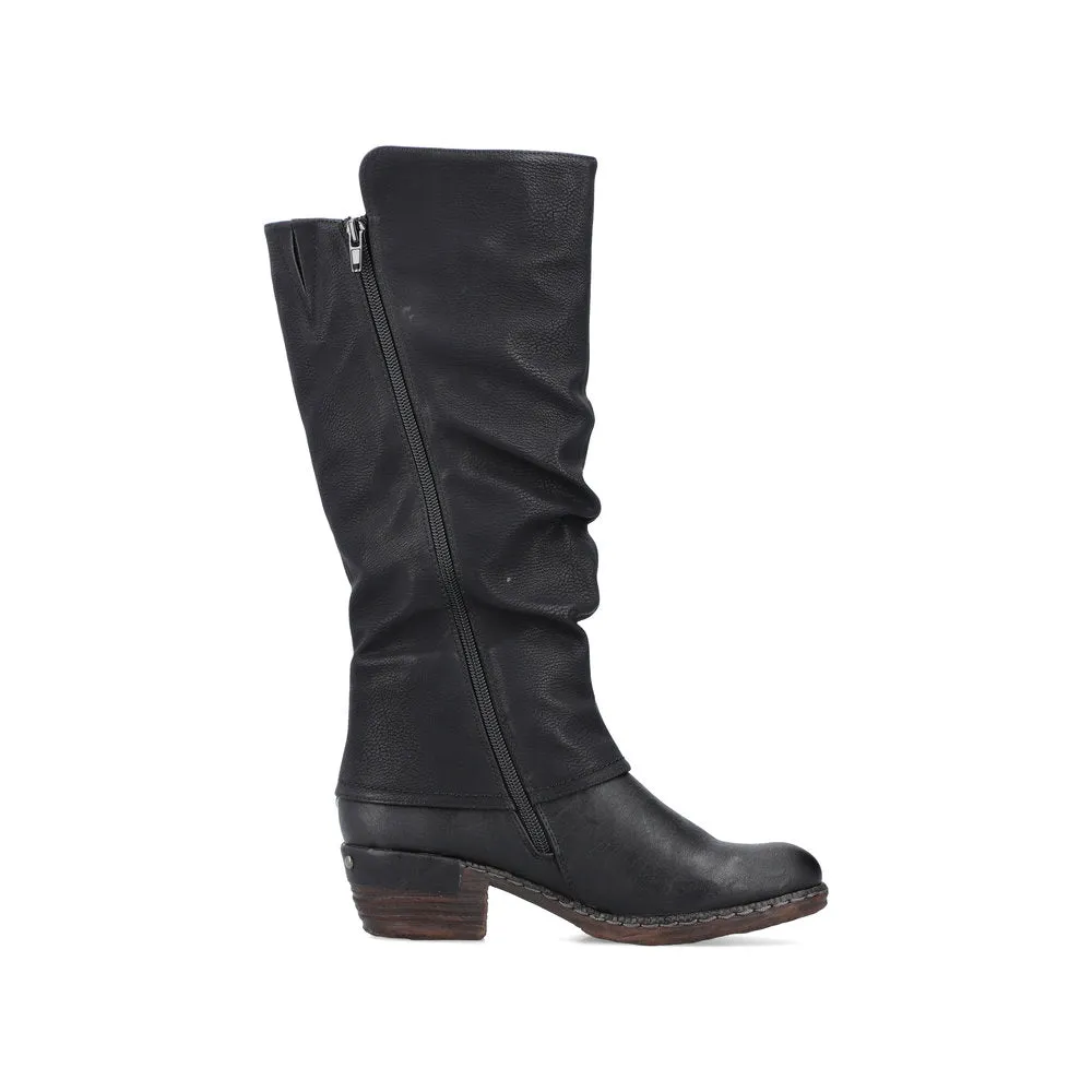 Rieker Schuhe 93655-00 Schwarze Stiefel mit Futter aus RTex