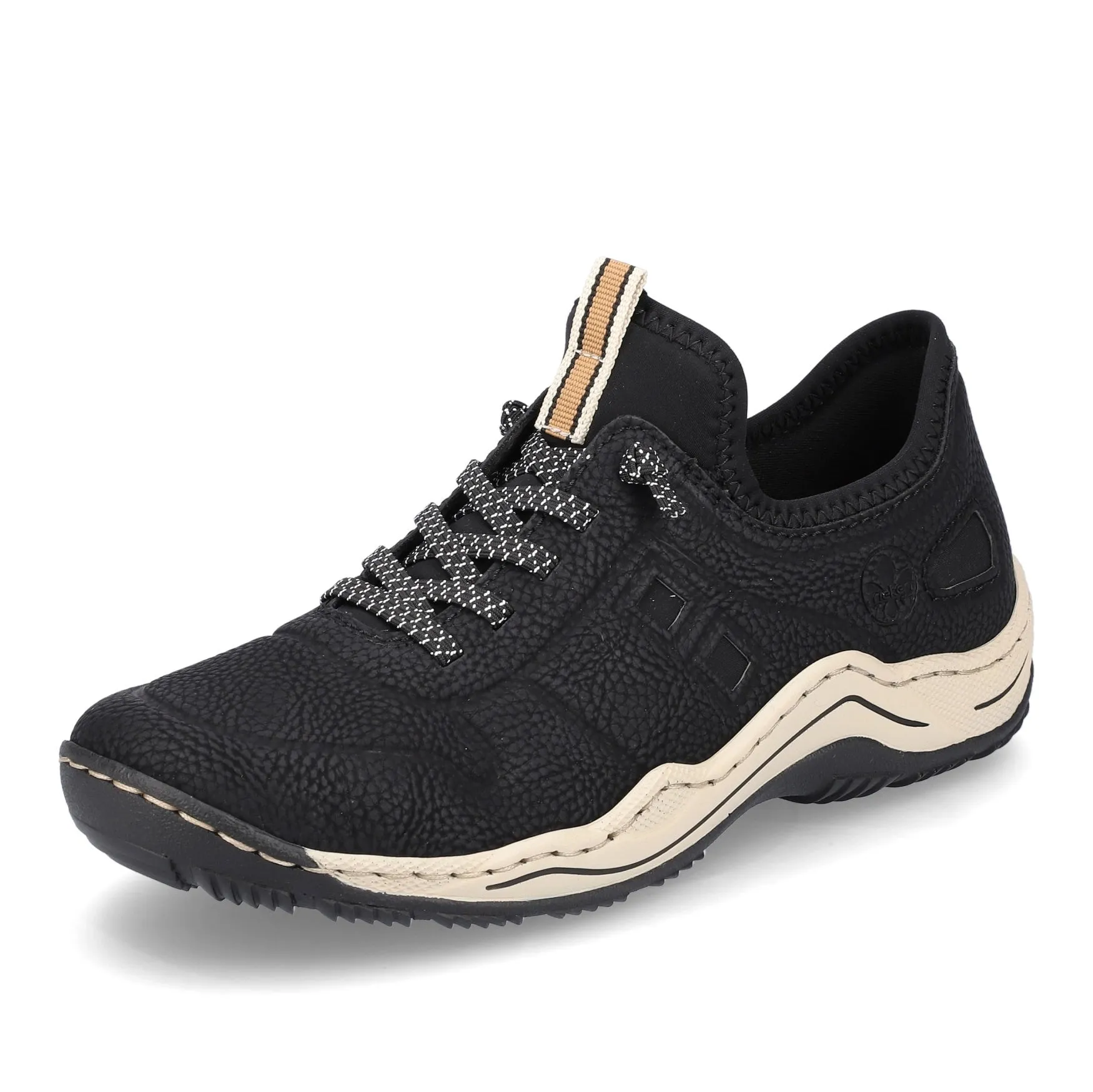 Rieker Schuhe L0563-00 Schwarz Bungee-Schnürung