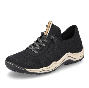 Rieker Schuhe L0563-00 Schwarz Bungee-Schnürung