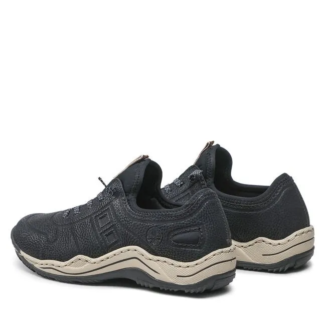 Rieker Schuhe L0563-00 Schwarz Bungee-Schnürung