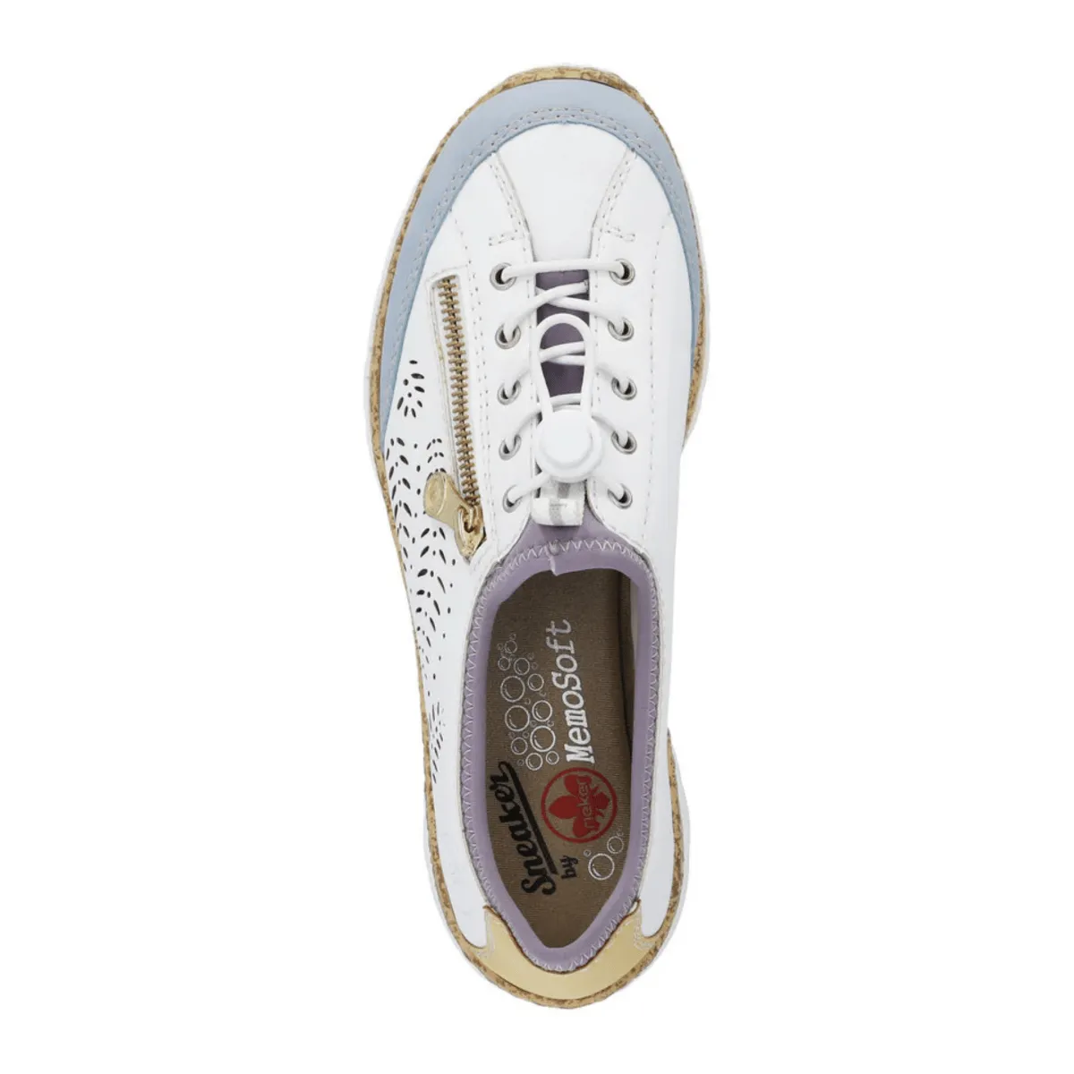 Rieker Damen N42K6-80 Nikita Aqua/Weiß/Sonne/Violett Rieker Schuhe