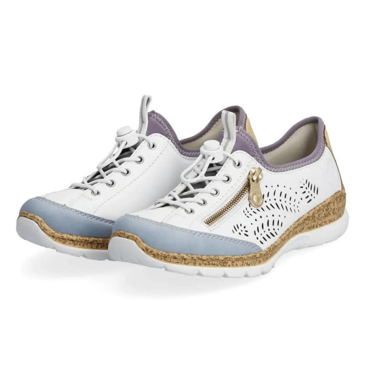Rieker Damen N42K6-80 Nikita Aqua/Weiß/Sonnenlicht/Violett