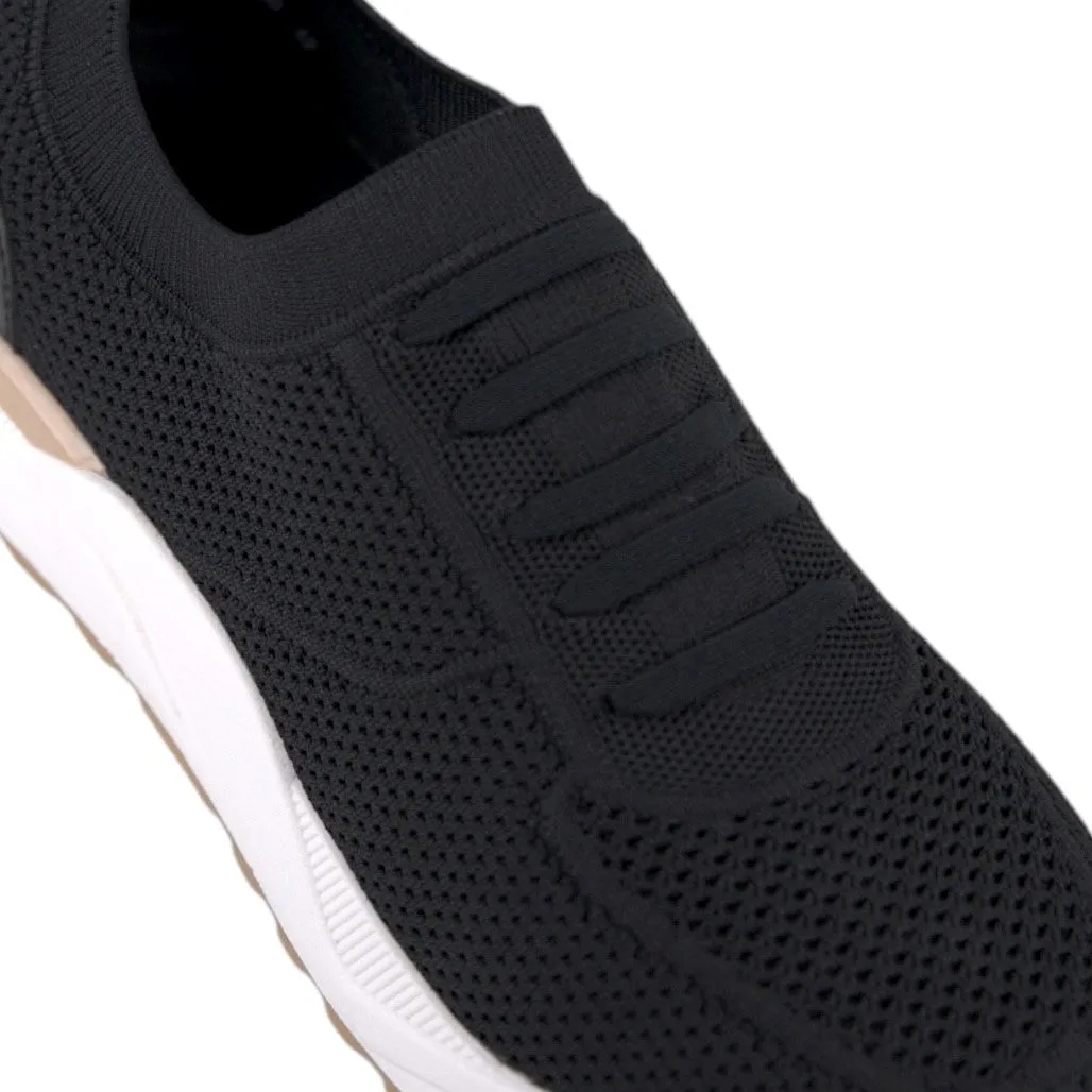 Ronaldo Schwarze Gestrickte Sneakers