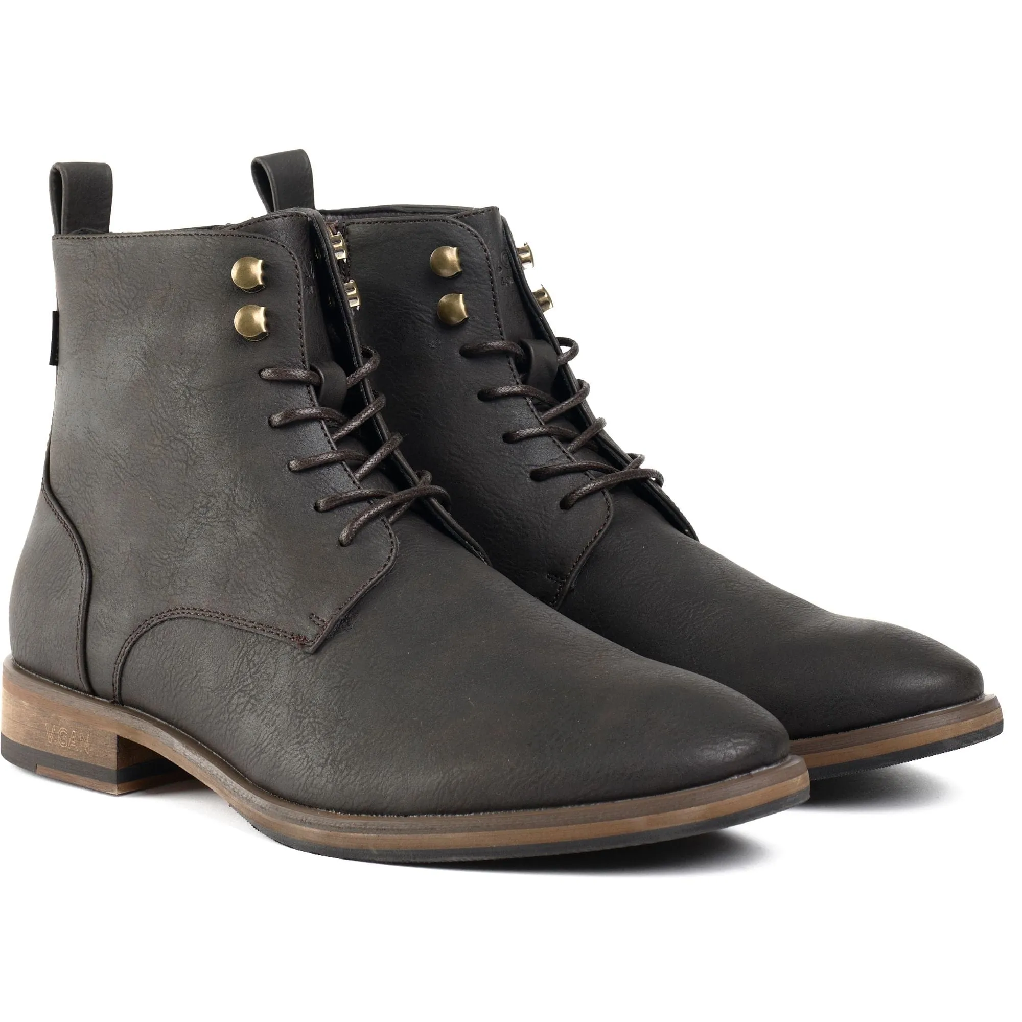 Rye 2 Herren-Vegan-Leder-Knöchelstiefel | Braun
