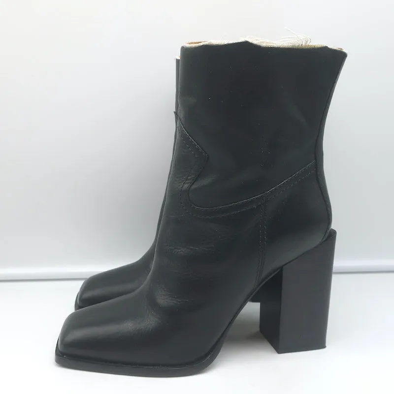 Saint Laurent Jodie 105 Cut-Off Western Stiefeletten Schwarz Leder Größe 38.5