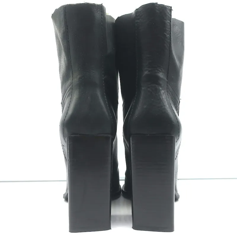 Saint Laurent Jodie 105 Cut-Off Western Stiefeletten Schwarz Leder Größe 38.5