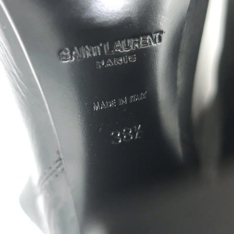 Saint Laurent Jodie 105 Cut-Off Western Stiefeletten Schwarz Leder Größe 38.5