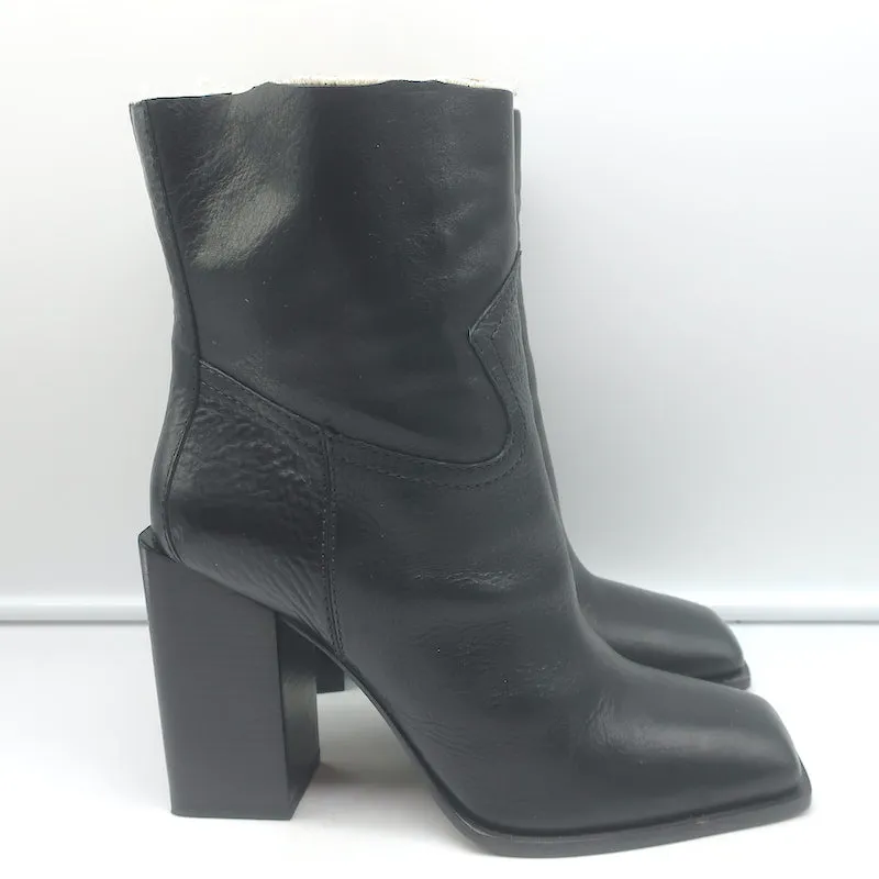 Saint Laurent Jodie 105 Cut-Off Western Stiefeletten Schwarz Leder Größe 38.5