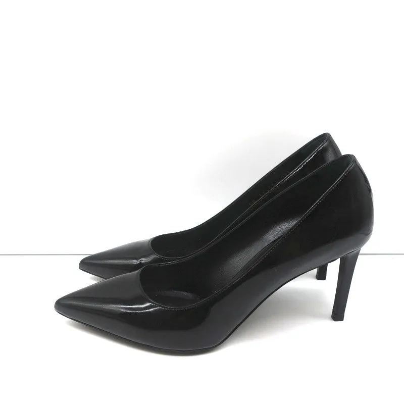 Saint Laurent Paris 80 Pumps Schwarz Lackleder Größe 37.5 Spitzabsatz High Heels
