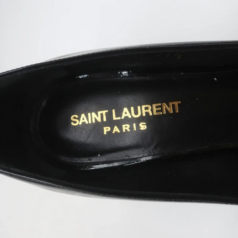 Saint Laurent Paris 80 Pumps Schwarz Lackleder Größe 37.5 Spitzabsatz High Heels
