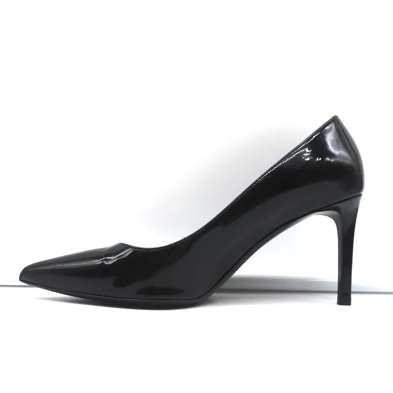 Saint Laurent Paris 80 Pumps Schwarz Lackleder Größe 37.5 Spitzabsatz High Heels