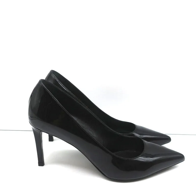 Saint Laurent Paris 80 Pumps Schwarz Lackleder Größe 37.5 Spitzabsatz High Heels