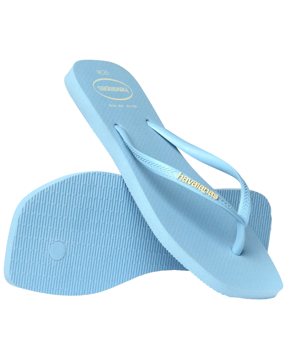 Schlanke quadratische Logo-Pop-Up-Flip-Flops in Lavendelblau