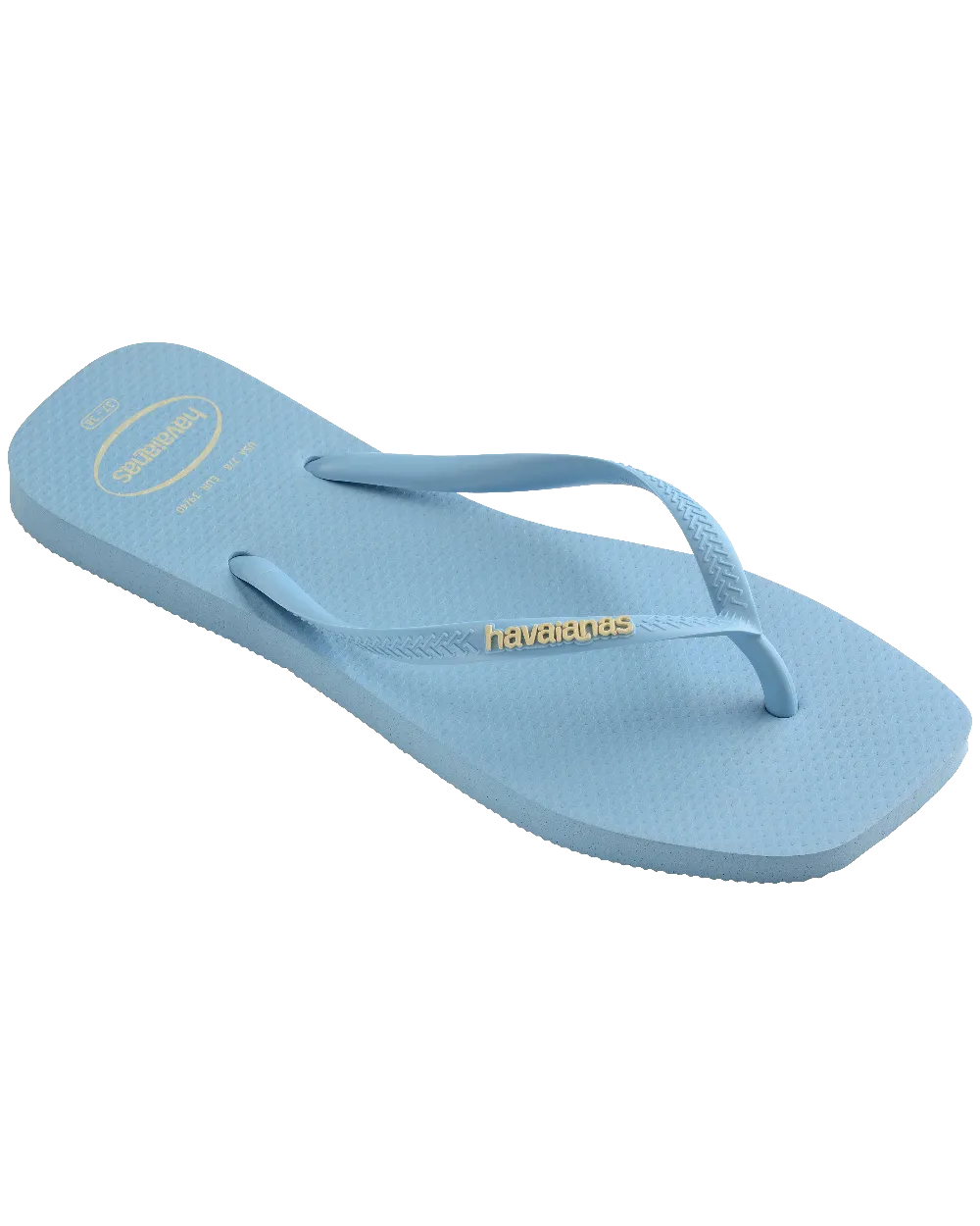 Schlanke quadratische Logo-Pop-Up-Flip-Flops in Lavendelblau
