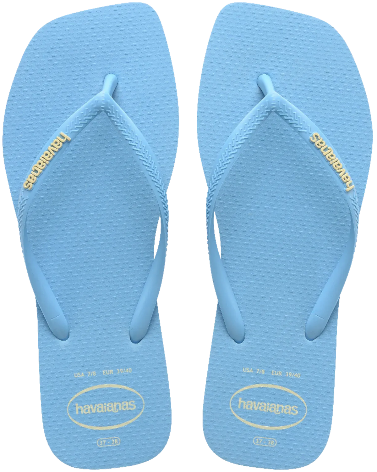 Schlanke quadratische Logo-Pop-Up-Flip-Flops in Lavendelblau