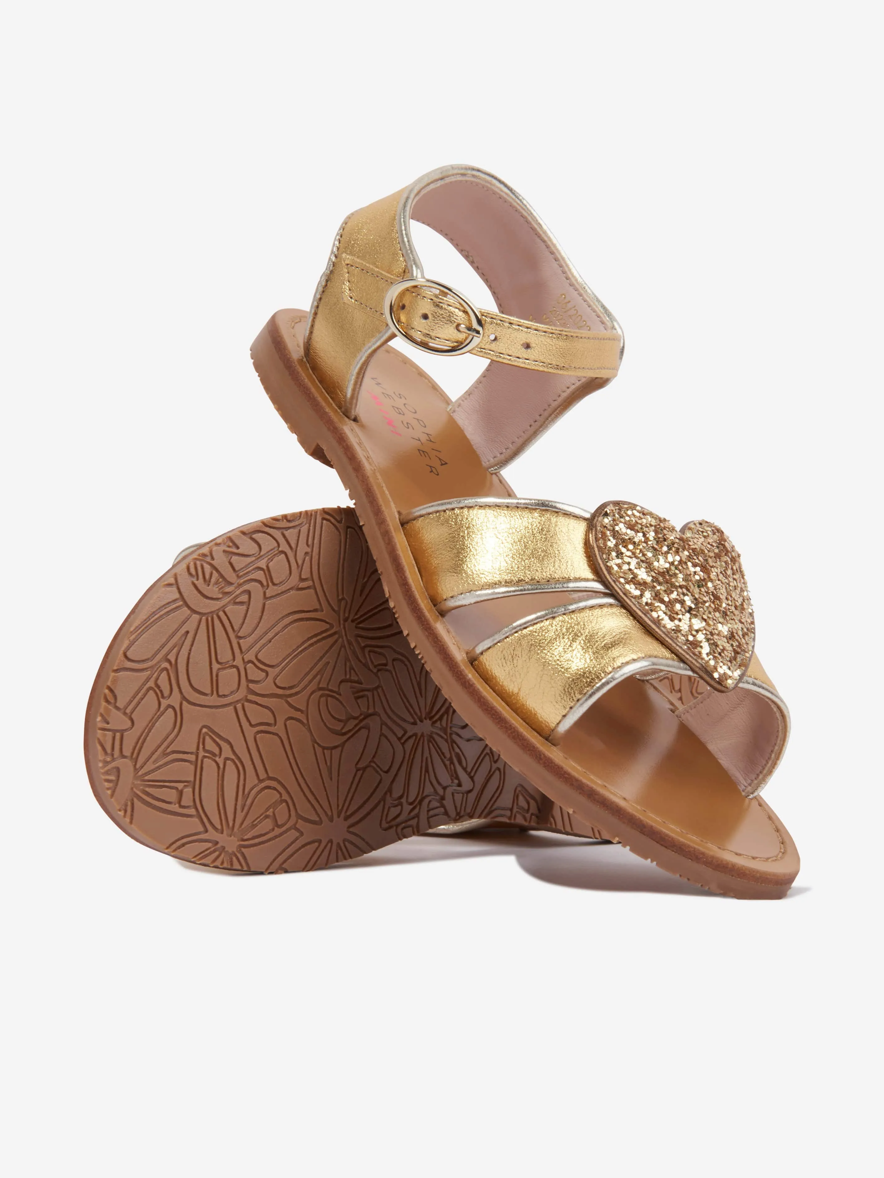 Sophia Webster Mädchen Leder Amora Sandalen in Gold