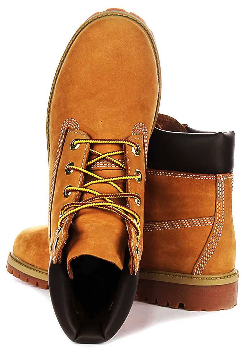 Timberland 12909 6-Zoll wasserdichter Stiefel in Weizen für Junior-Schuhe Timberland