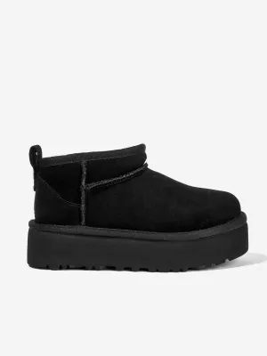UGG Girls Classic Ultra Mini Plattform Stiefel in Schwarz