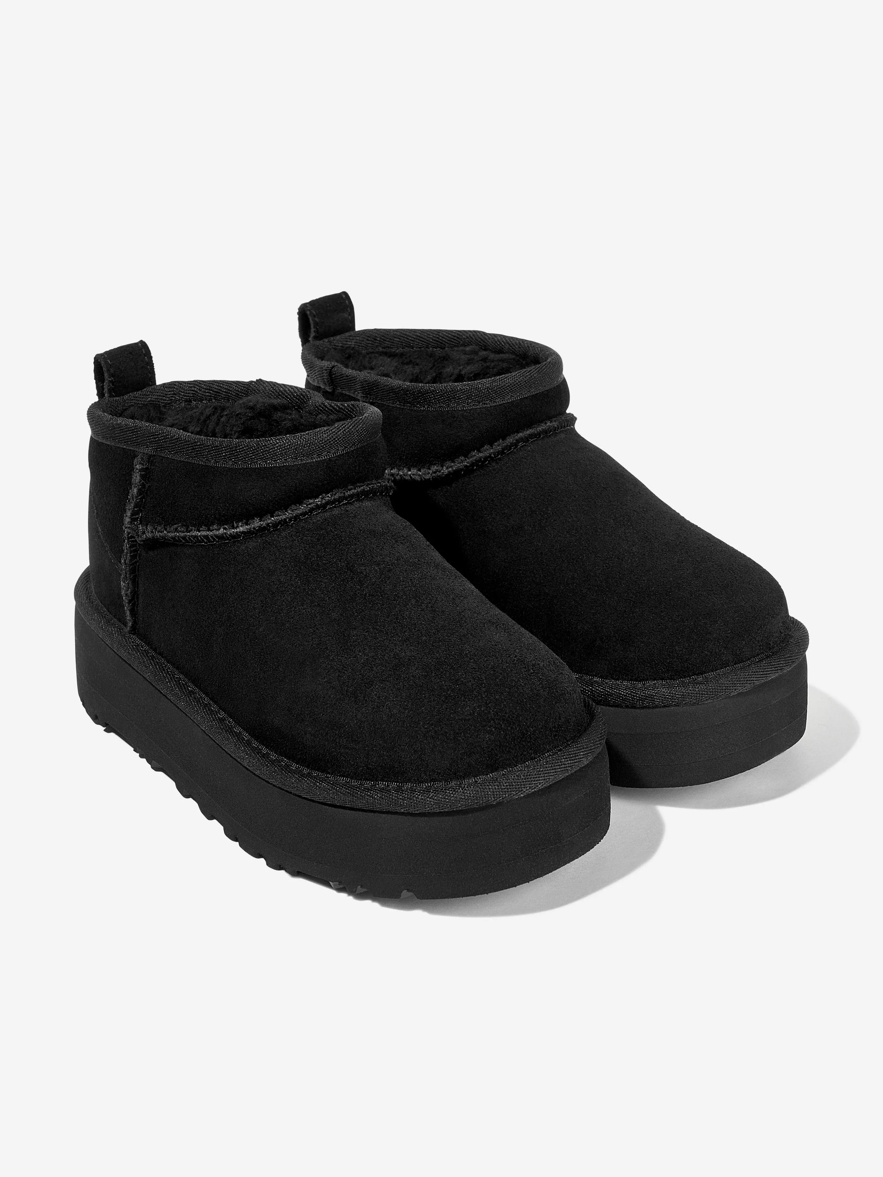 UGG Girls Classic Ultra Mini Plattform Stiefel in Schwarz