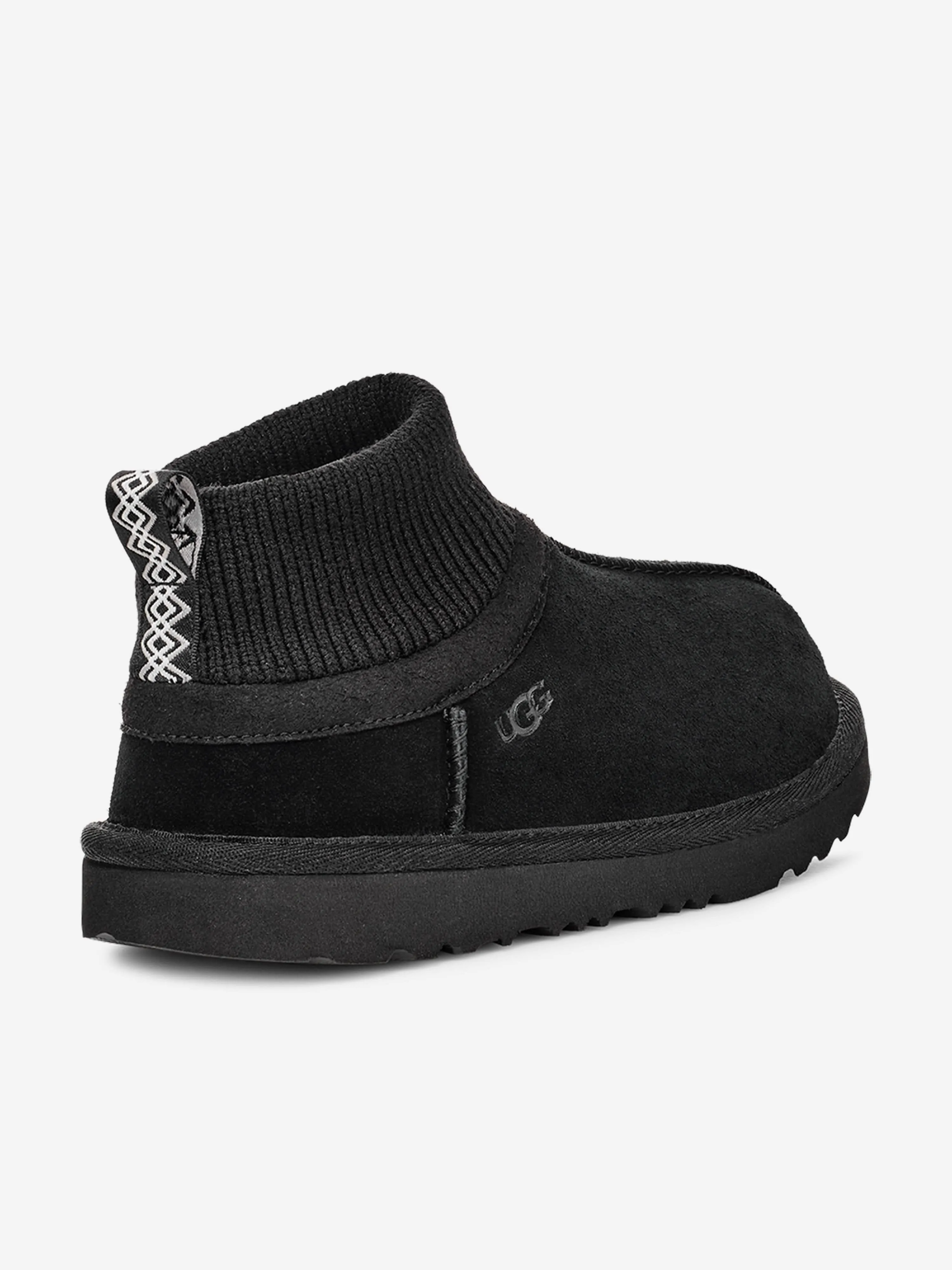 UGG Kids Classic Ultra Stretch Cuff Stiefel in Schwarz