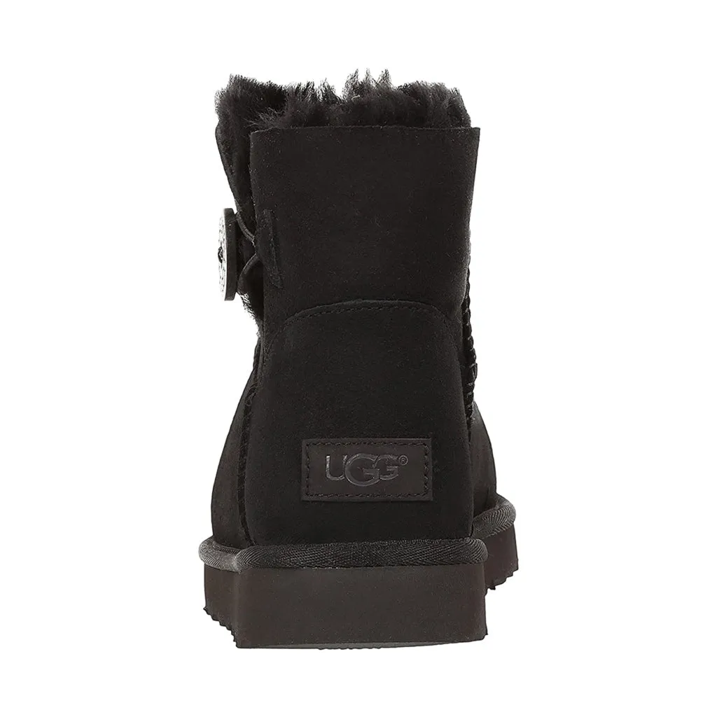 Ugg Mini Bailey Button II Wildleder Schaffell Winterstiefel für Damen