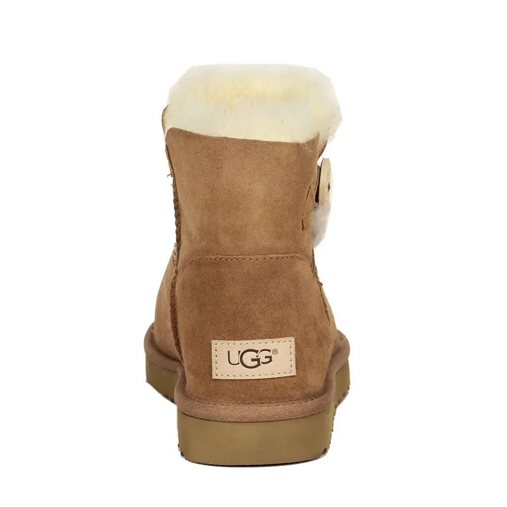 Ugg Mini Bailey Button II Wildleder Schaffell Winterstiefel für Damen