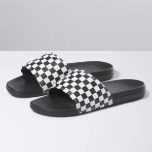 Vans Checkerboard La Costa Slide On - Reinweiß / Schwarz