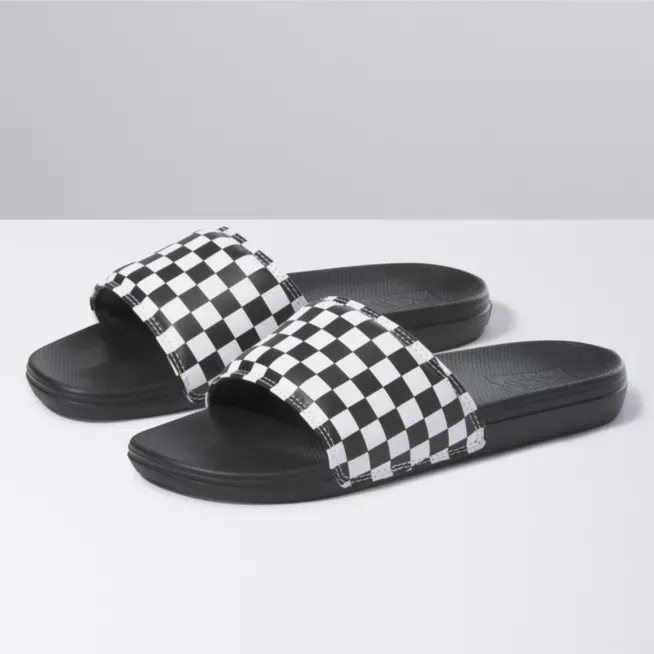 Vans Checkerboard La Costa Slide On - Reinweiß / Schwarz