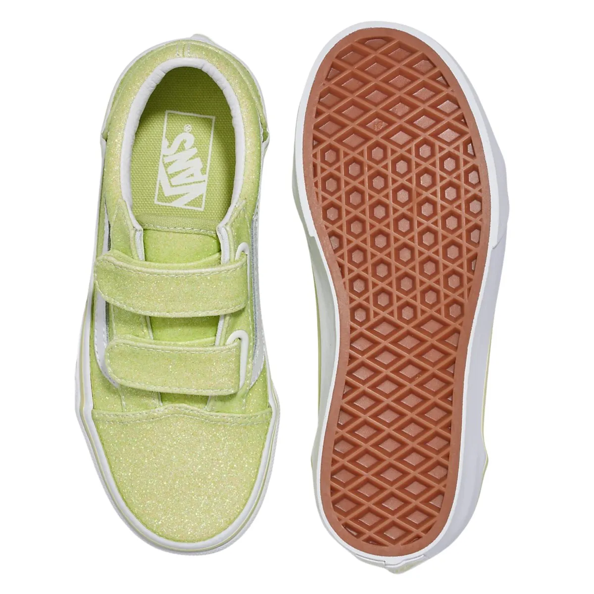 Vans Girl's (Vorschulalter) Old Skool V Glitzer Limetten-Sherbert