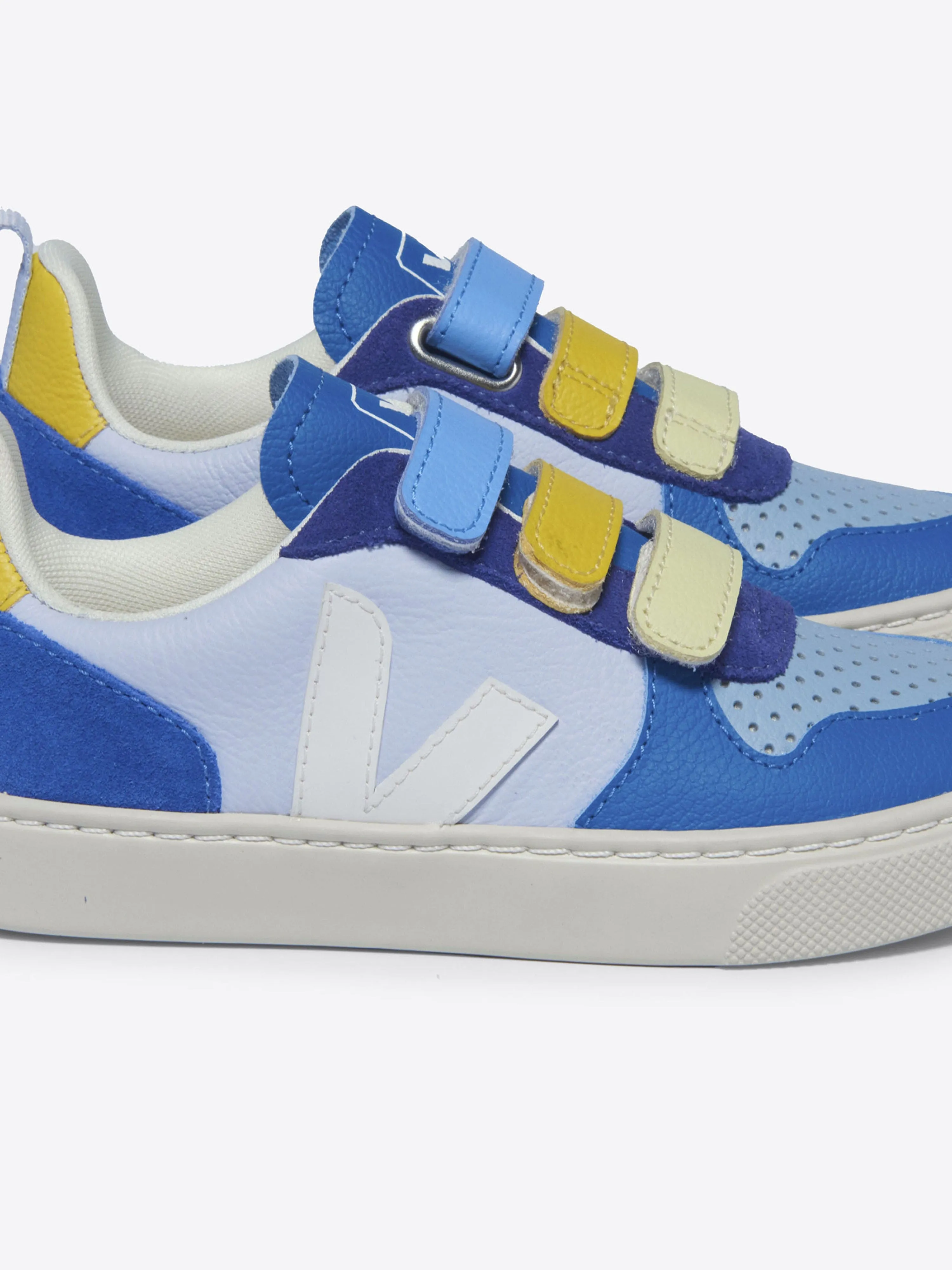 Veja Boys V-10 ChromeFree Leder-Turnschuhe in Mehrfarben