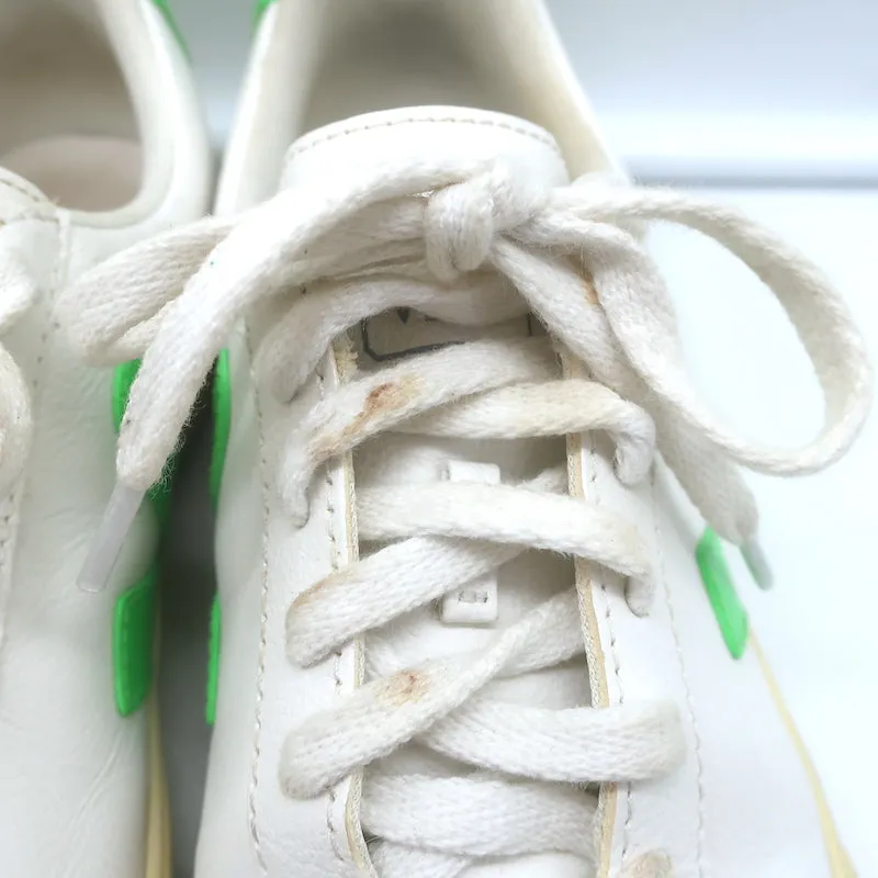 VEJA Esplar Logo Low Top Sneakers Weiß & Absinthgrün Leder Größe 38