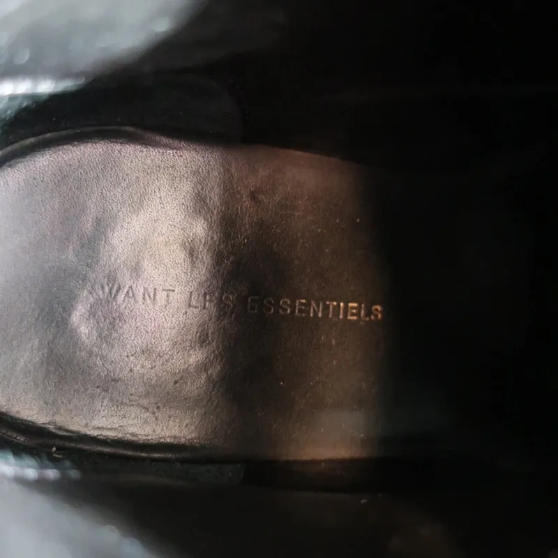 WANT Les Essentiels Derby Stiefel Menara Schwarz Leder Größe 41 Keilabsatz Knöchelstiefel