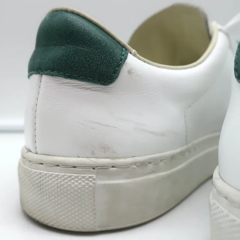 Frauen Retro Low Top Sneakers von Common Projects in Weiß & Grün, Leder, Größe 37