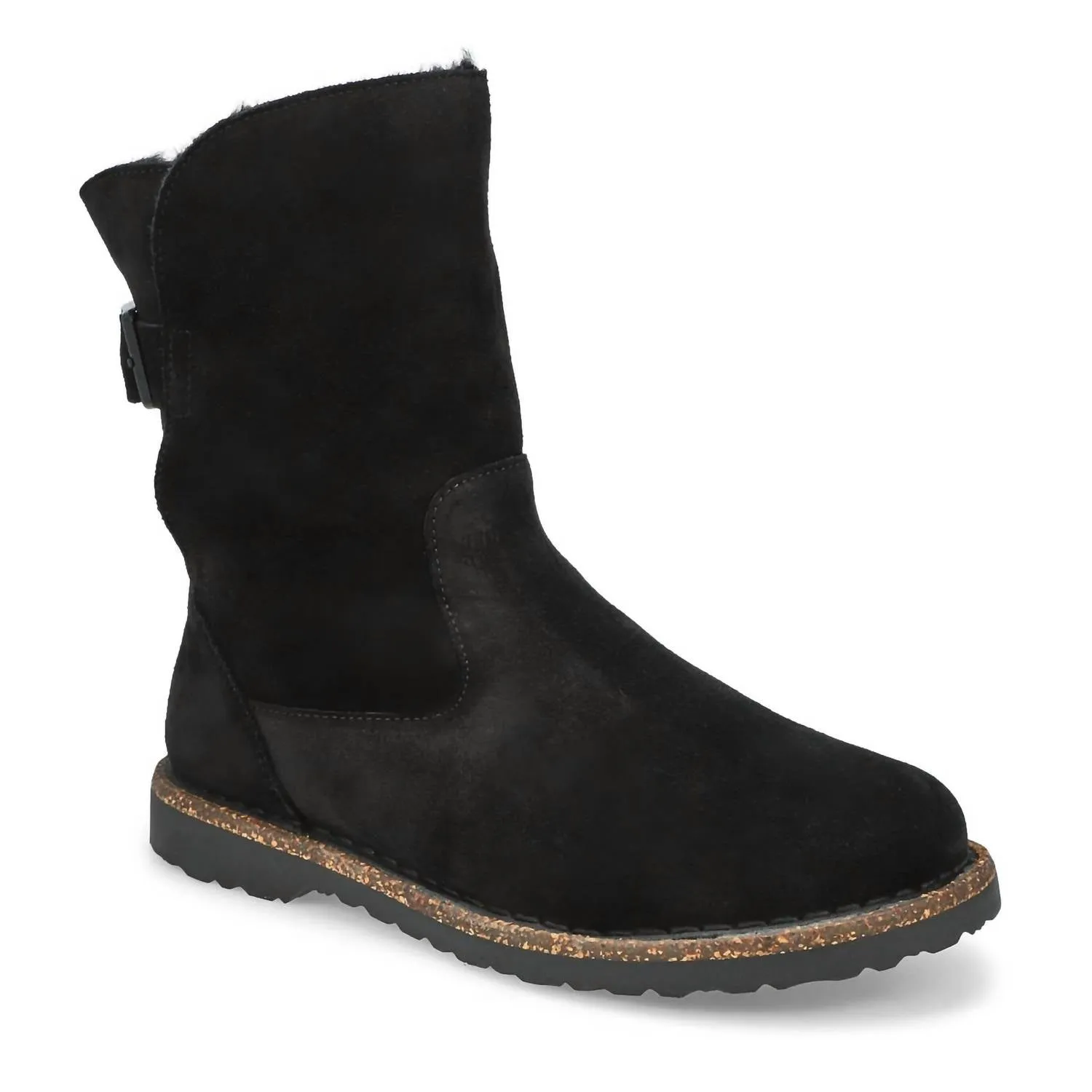 Damen Uppsala Shearling Stiefel in schwarzem Leder