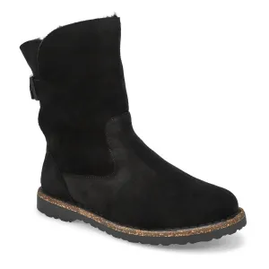 Damen Uppsala Shearling Stiefel in schwarzem Leder