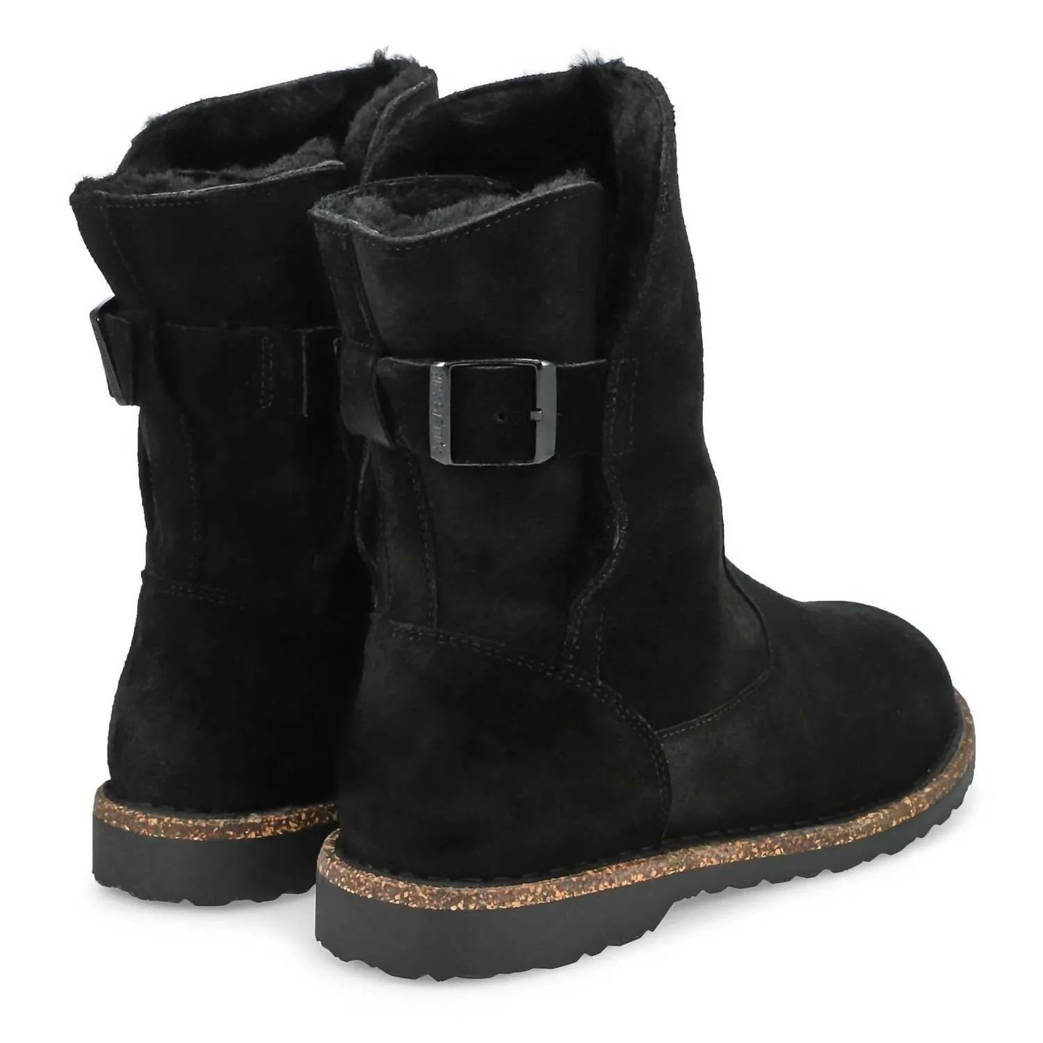 Damen Uppsala Shearling Stiefel in schwarzem Leder